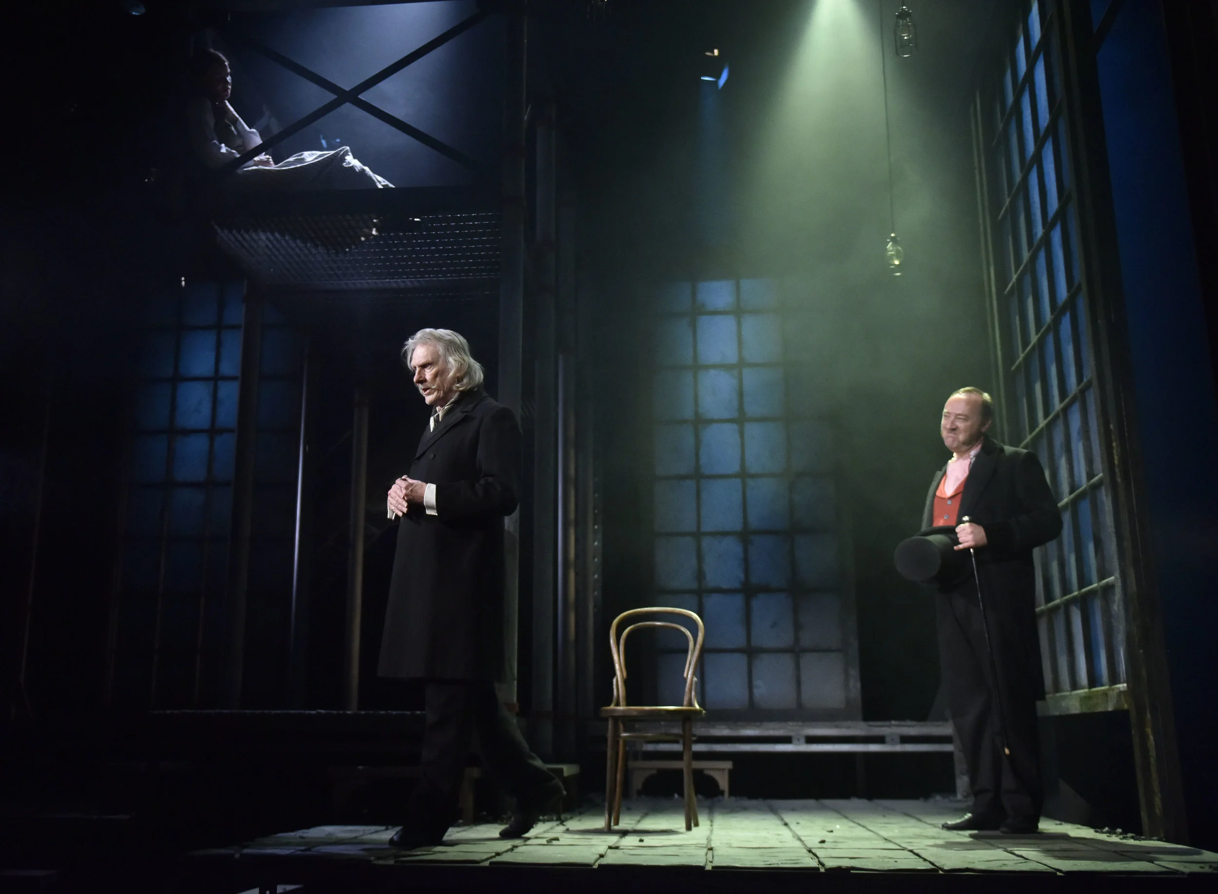 Verity Henry as Louisa, Cliff Burnett as Mr Gradgrind and William Travis as Mr Bounderby.jpg