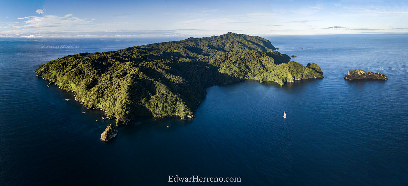 Aerial view of Cocos Island - Costa Rica