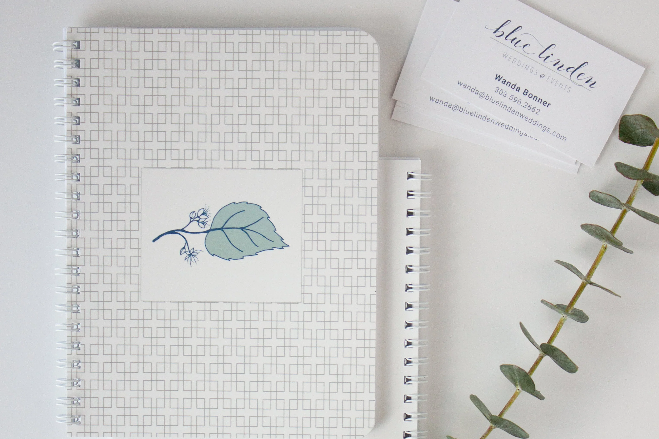 Notebook + Logo Design for Blue Linden Weddings