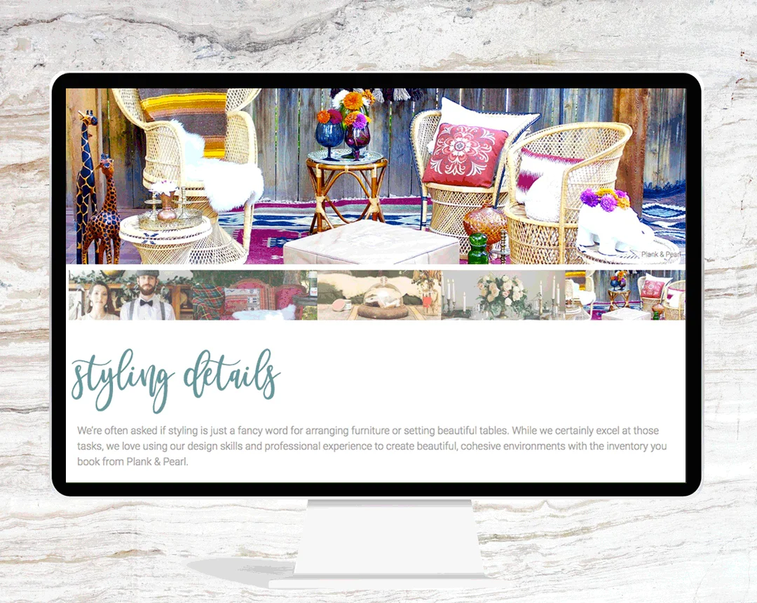 Plank and Pearl Website Design