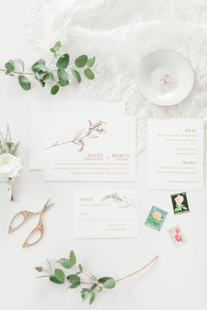Intimate Gallery Black + White Wedding Invitation by LBC Design