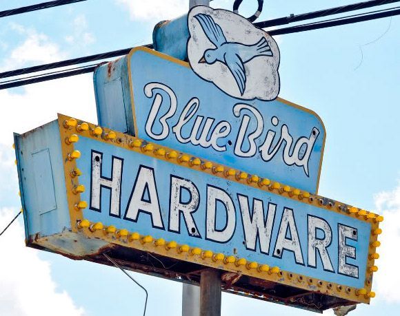 The former Blue Bird Hardware & Seed building, recently began renovations for commercial space and a potential coffee shop