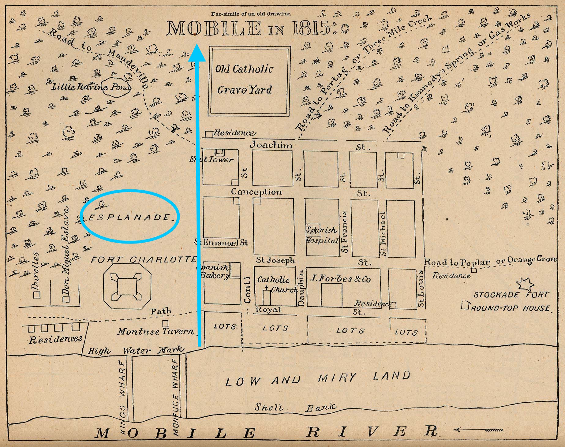1815 pre-Government Street map