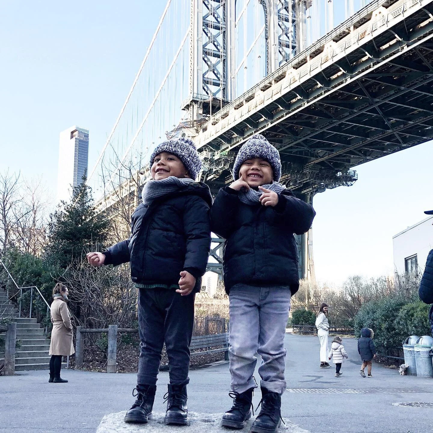 Missing NY a little more today. Hanging out with these two is my favorite. I hope they never stop wanting to hang with papa. ⁠
.⁠
.⁠
.⁠
.⁠
.⁠
#brothers #brotherlylove #helloguillermo #holaosvaldo #babyfigs #toddlersofinstagram #newyork #brooklyn