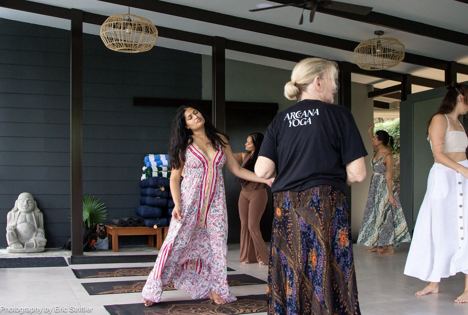 a fun moment during the retreat's dance class