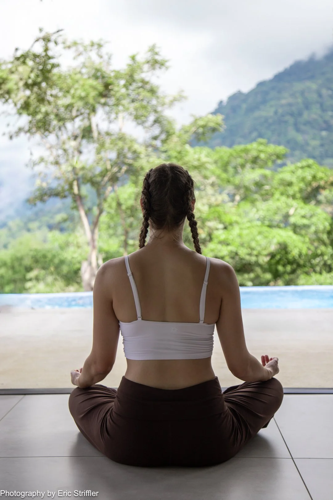 A tranquil moment after a rigorous Vinyasa class.