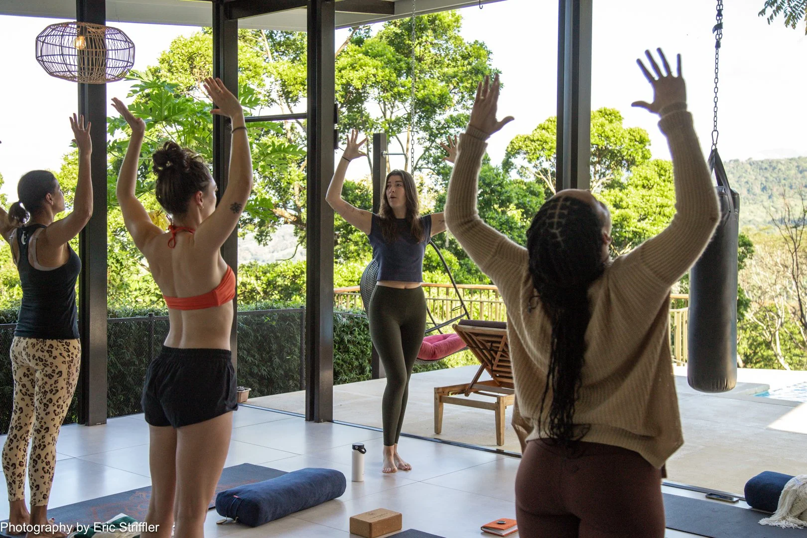 Chrissie teaching the 8 am gentle Vinyasa class