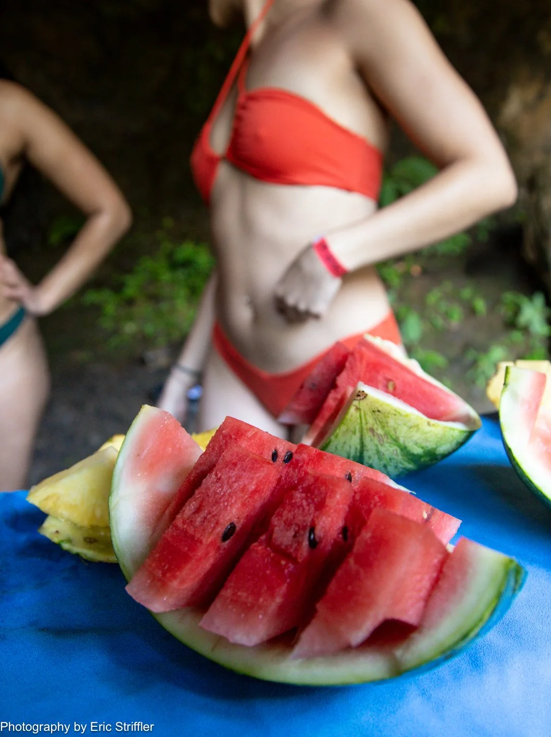 Watermelon and other treats hydrate the hikers