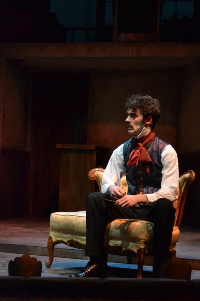 Woodrow as Sweeney Todd in Skidmore College's Spring 2013 main stage production. Photo courtesy of the Skidmore theater department.