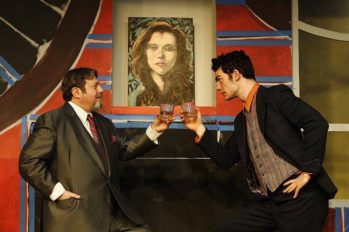 A promotional photo for Curtain Call Theater's Winter 2016 production of Sleuth in which Woodrow played Milo Tindle alongside Steve Leifer.