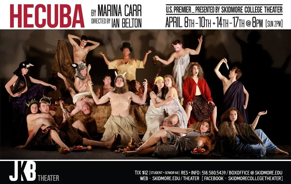 Skidmore College's poster for their Spring 2016 mainstage production of Hecuba directed by Ian Belton. Photo courtesy of Skidmore college.