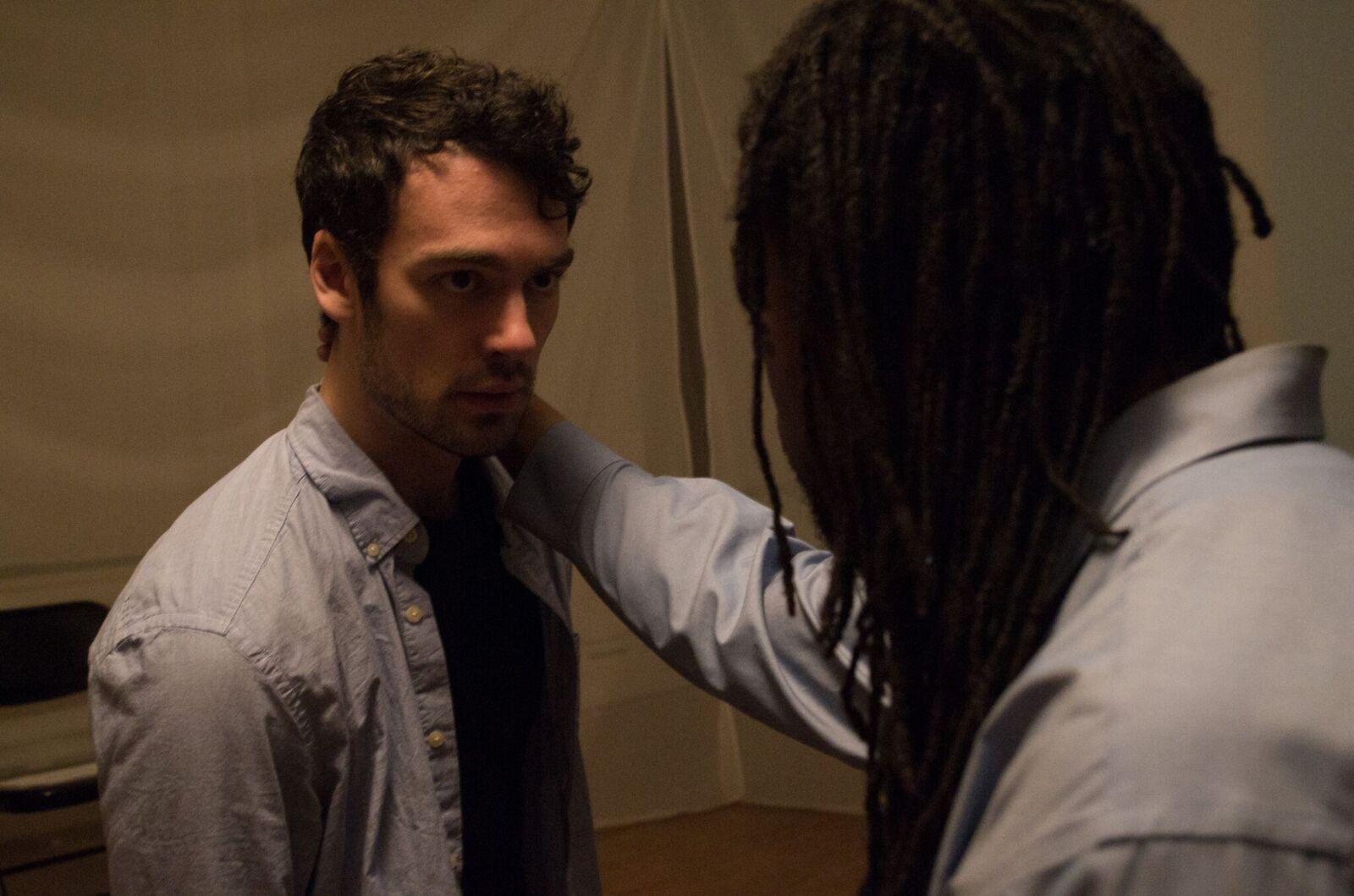 Woodrow as Iago in Match: Lit's 2016 production of Othello with Julian Thomas as Othello.