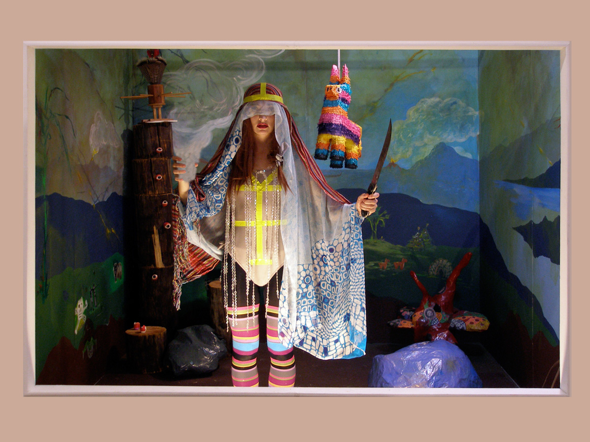  High Priestess Personality: Smoke &amp; Mirrors,&nbsp;2010 Digital print on metallic paper, mounted on sintra board 16" x 20"  Featuring: Brigid Mason 