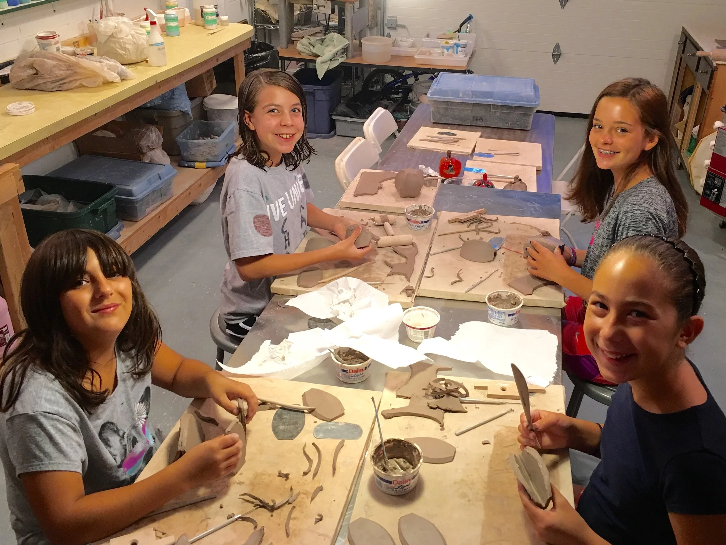 Making clay pumpkins