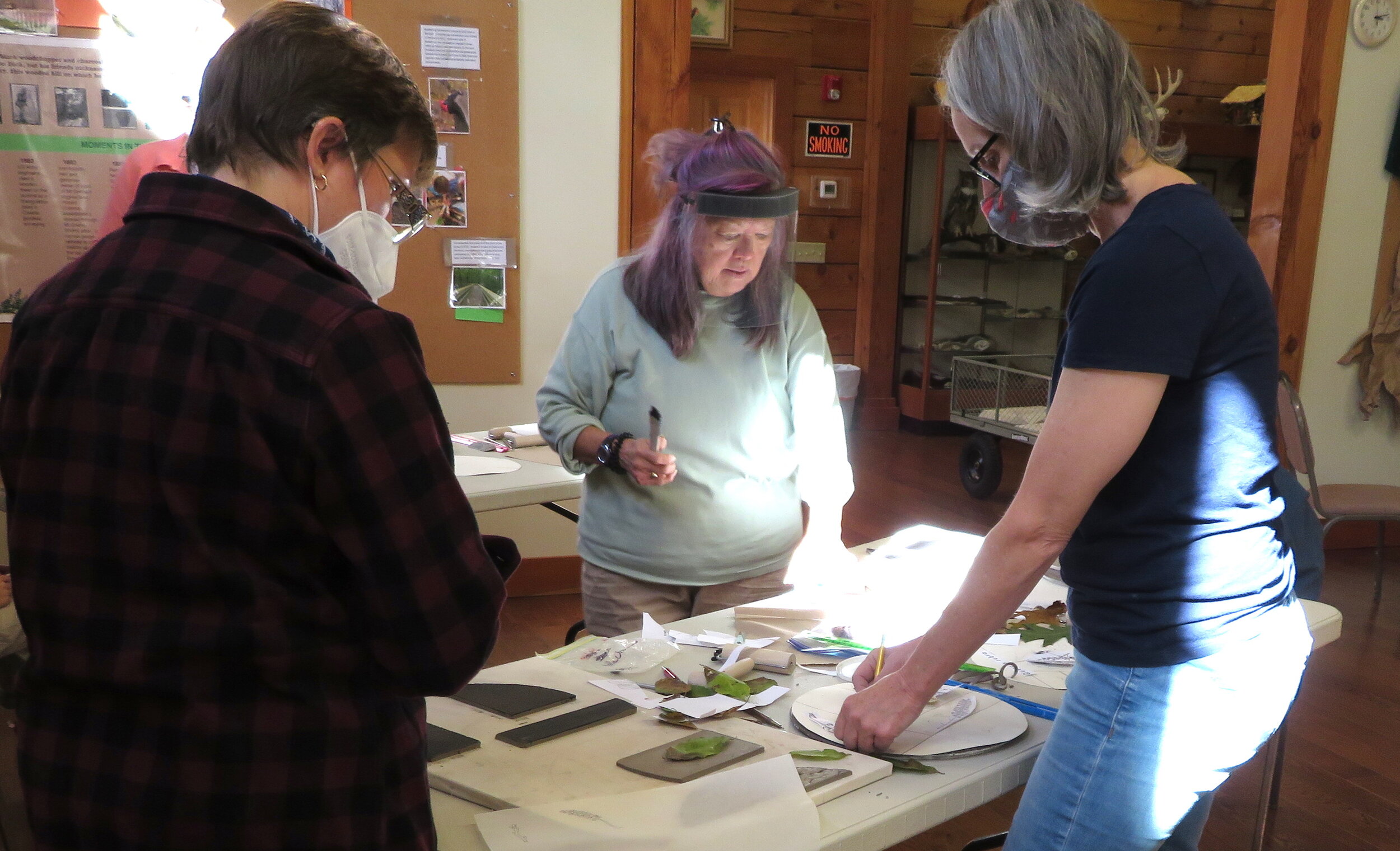  Leslie, ronni and I working on tiles. 