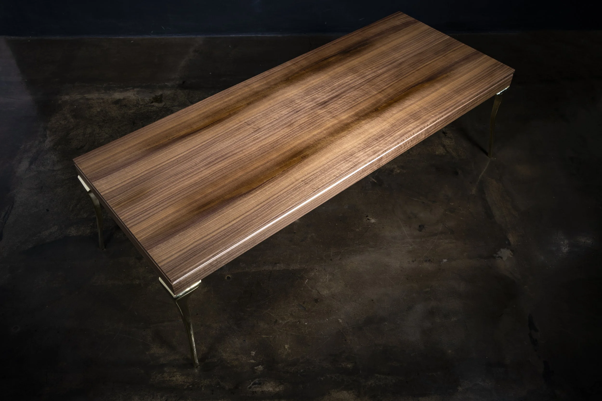 Enzio Table in Polished Bronze and Walnut by Costantini 07.jpg