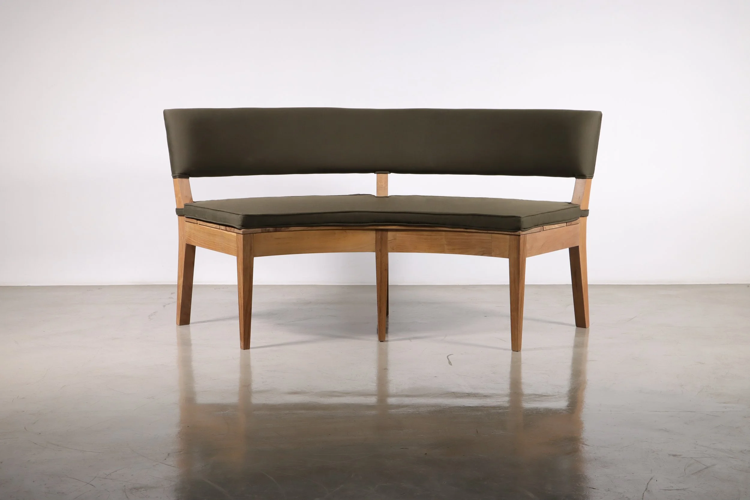 Customizable Outdoor Teak Curved Bruno Dining Bench from Costantini 02.JPG