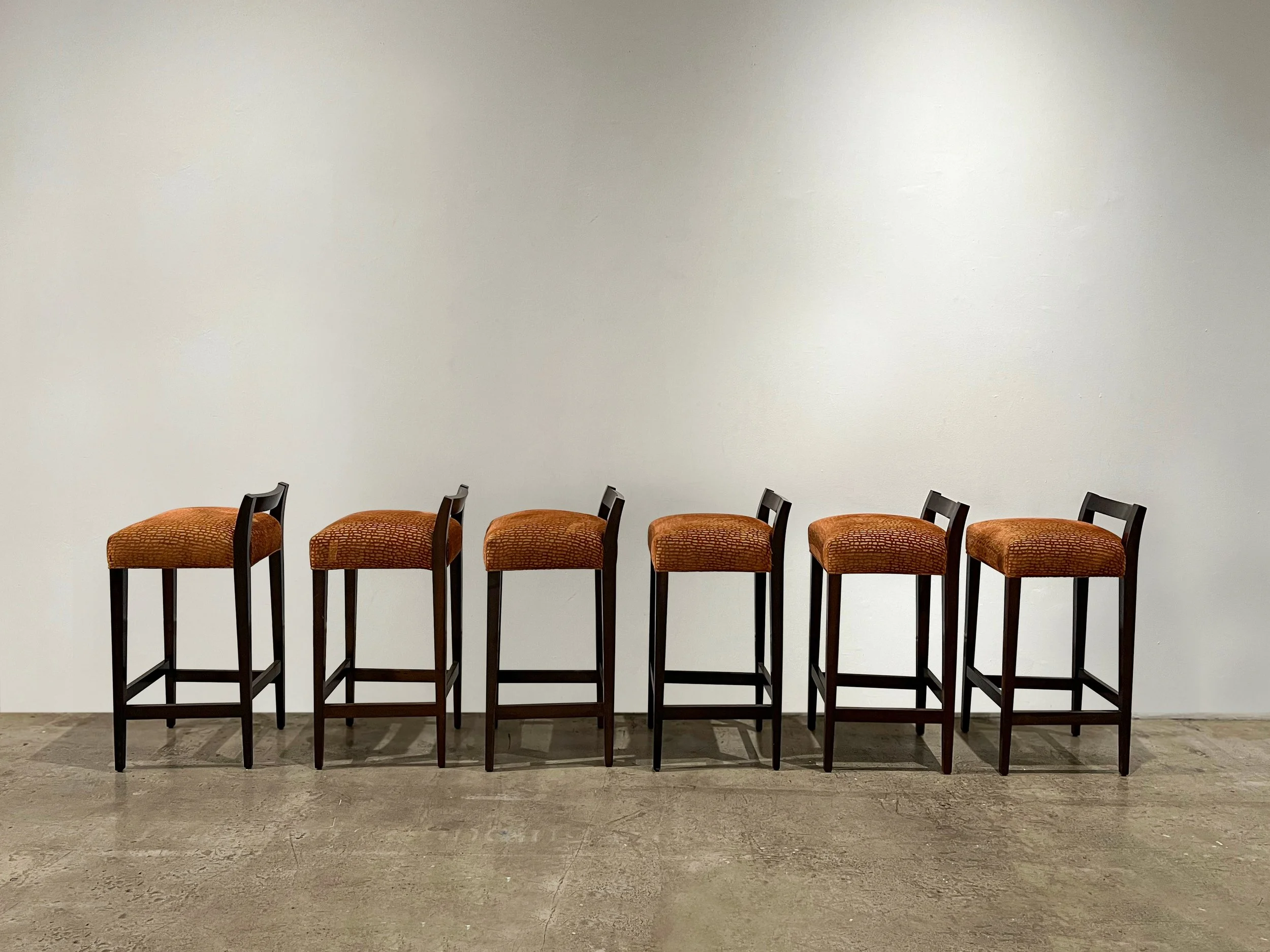 Umberto Stool Orange Fabric Set of 6 by Costantini 00.jpg