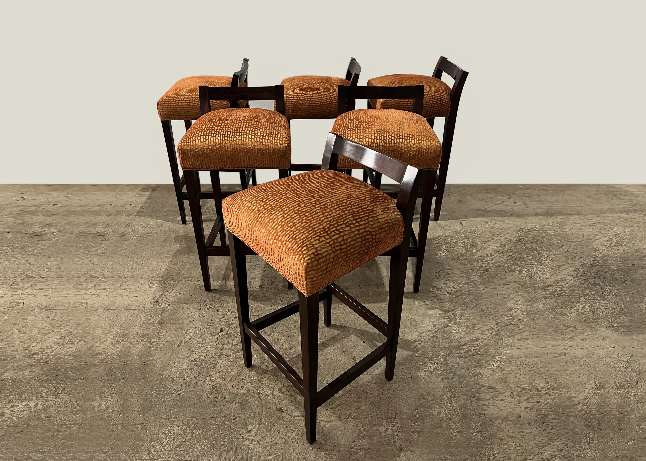 Umberto Stool Orange Fabric Set of 6 by Costantini 01.jpg