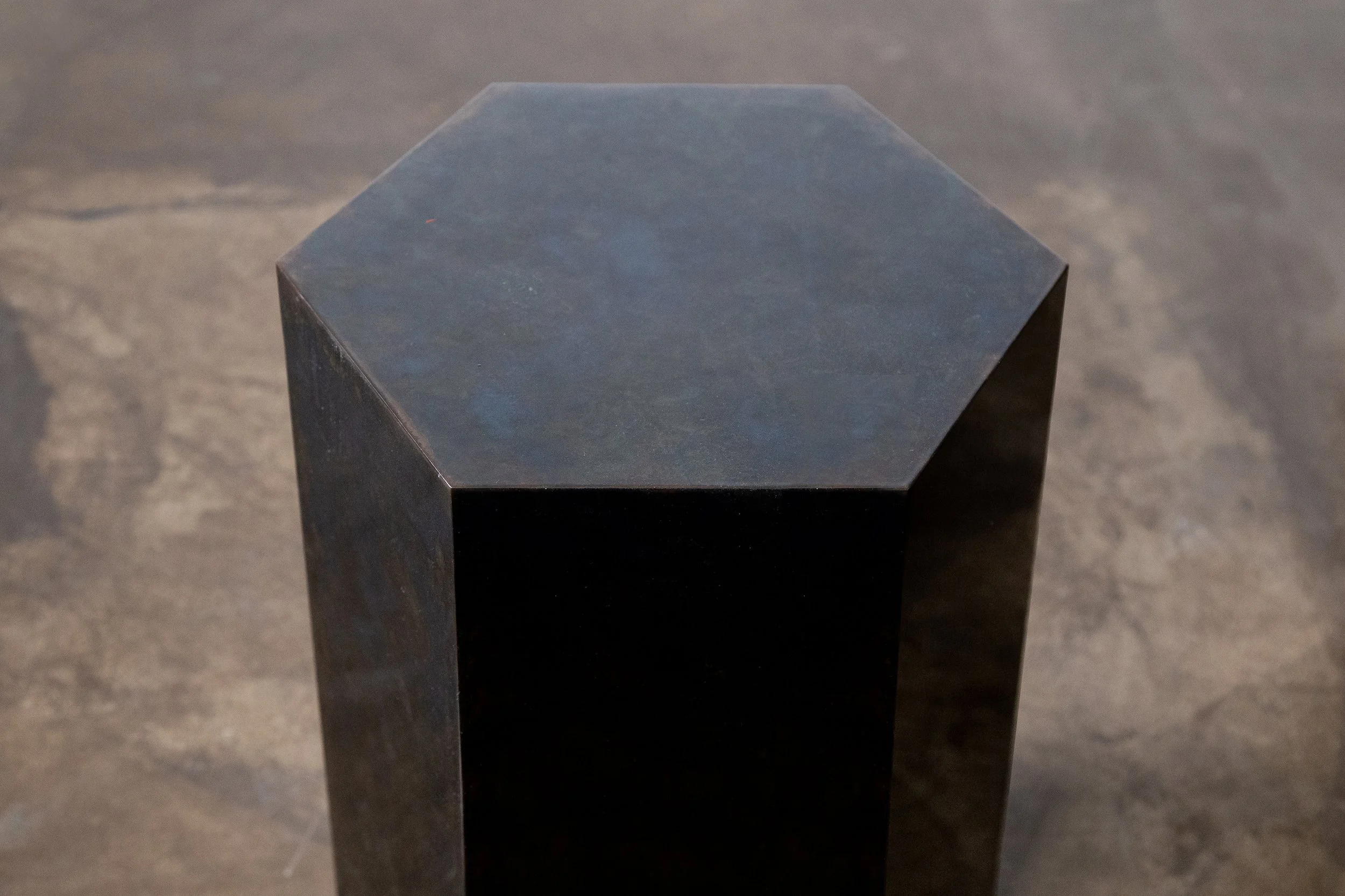 Ettore Hex Table in Blue Steel Glossy by Costantini 02.jpg