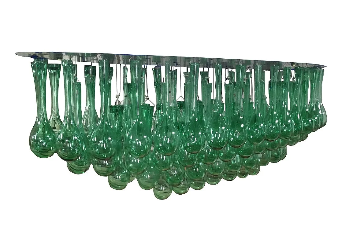 Raffaela Hand Blown Glass and Steel Chandelier with LED 00.jpg