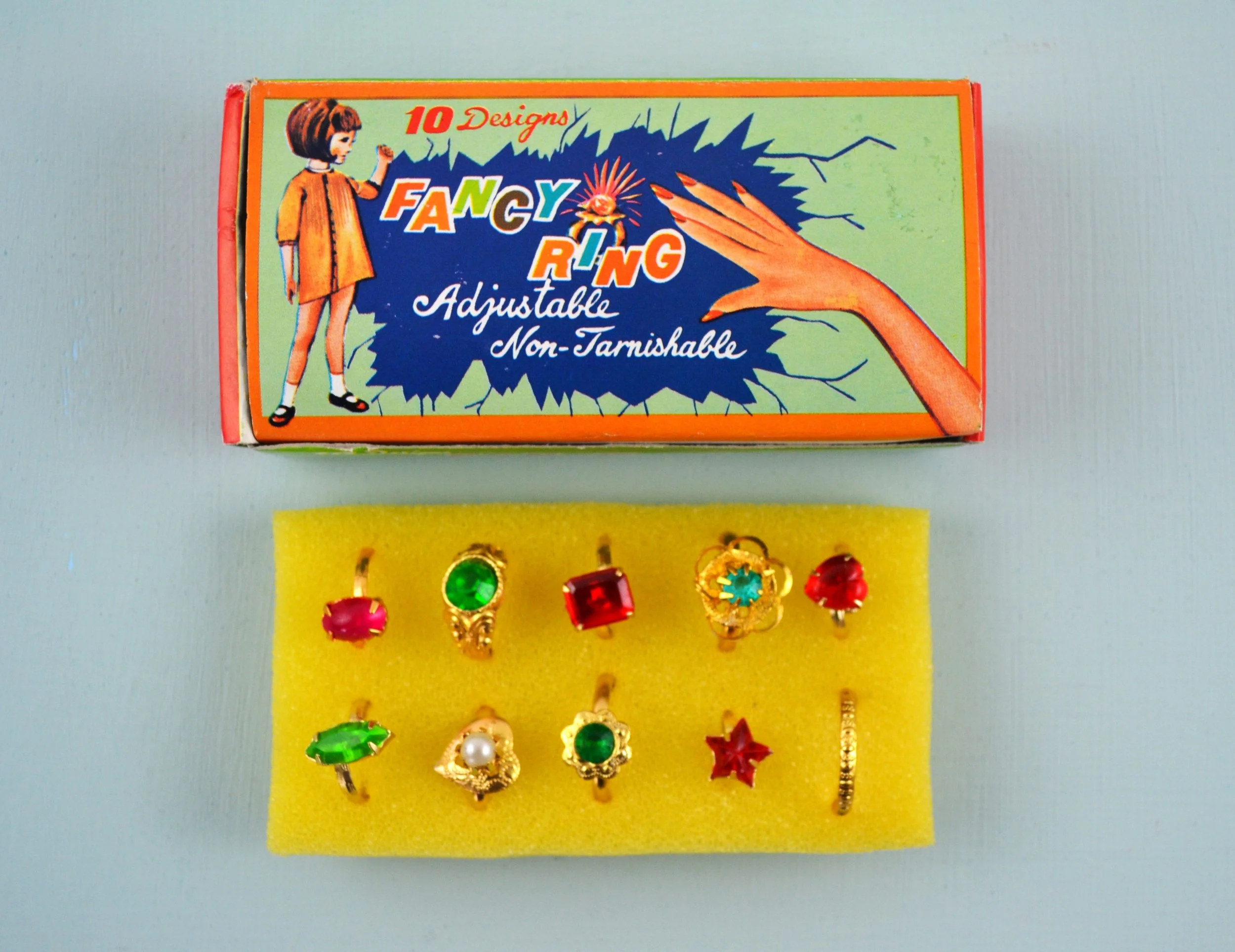 Vintage Children's Fancy Ring Adjustable Non-Tarnishable with Original ...