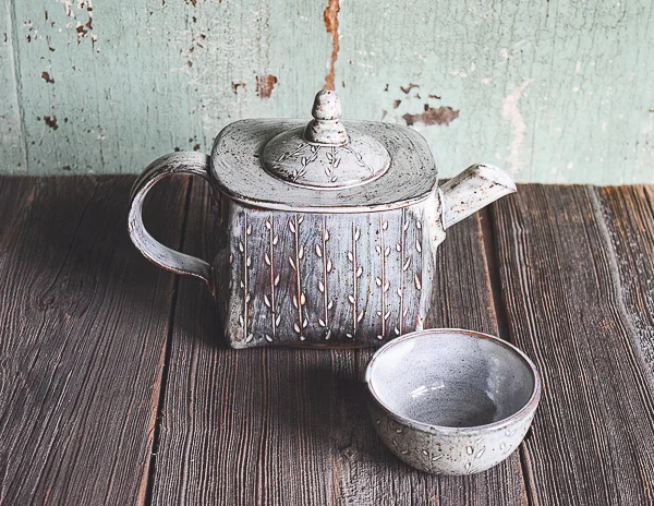 Plover Grey Willow Teapot and Cup