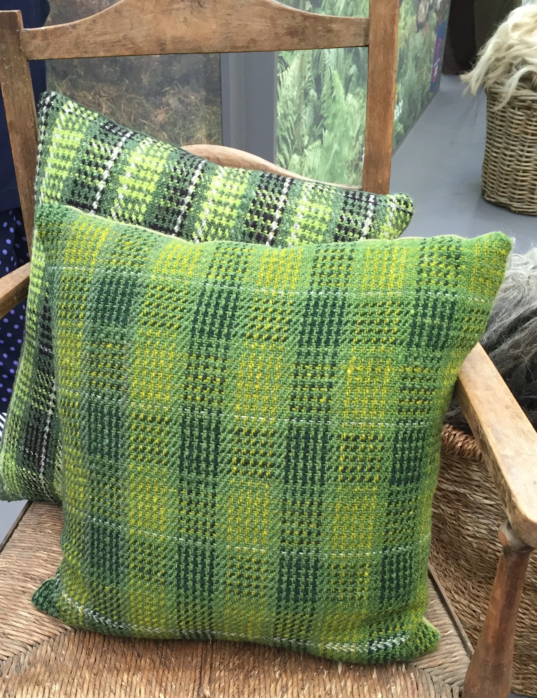 Pure wool cushion by handweaver Rebecca Connolly