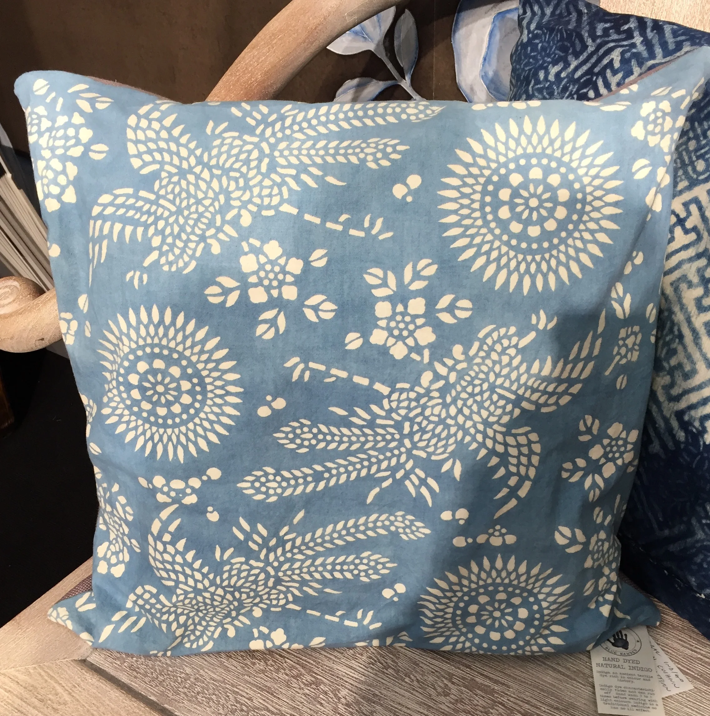 Hand printed cushion by David Qian