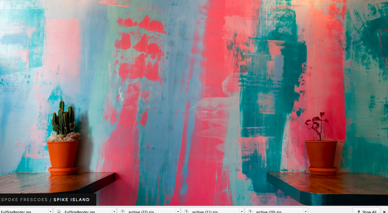 These amazing abstract plaster frescoes by Aster Muro are big and beautiful – bespoke commissions start at £400sq metre. Or if you’re on a tight budget, you could try DIY – use different size rollers to build up layers of colour.
