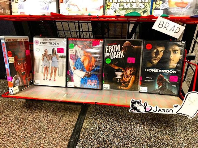 My proudest moment of this awful year, my own shelf at Movie Madness! My first five must see films are Messiah of Evil, Fort Tilden, Killer Party, From the Dark, and Honeymoon. Come check them out. #messiahofevil #moviemadness #moviemadnesspdx #fortt