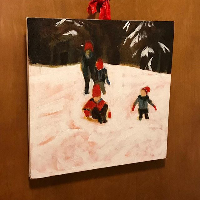 A painting of mine, spotted in the wild. #jasonedwarddavis #painting #winterwonderland #acrylic