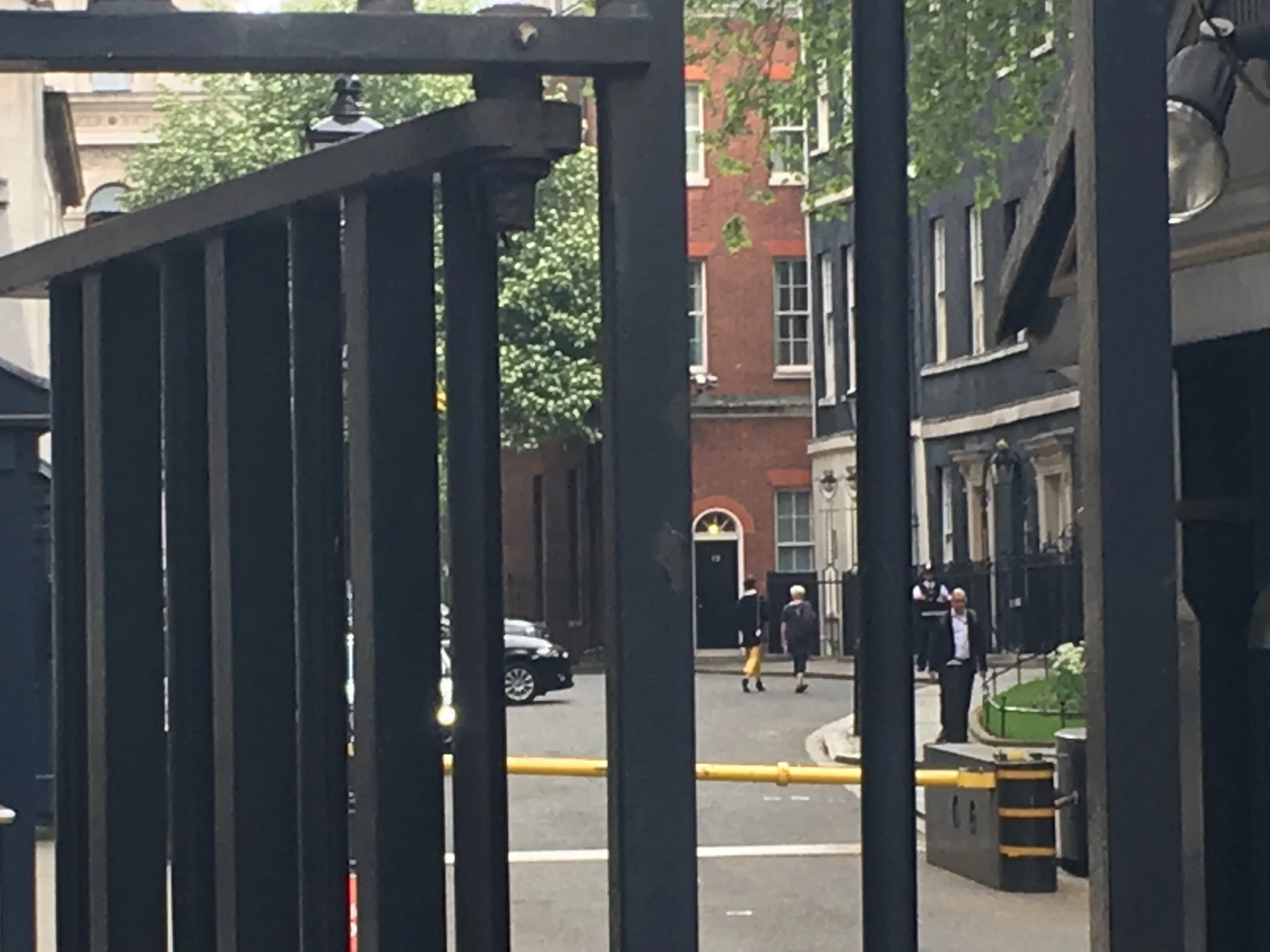 Walking over to Number 10 with Carol Bell.