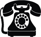 A vintage rotary phone with a circular dial and a corded handset