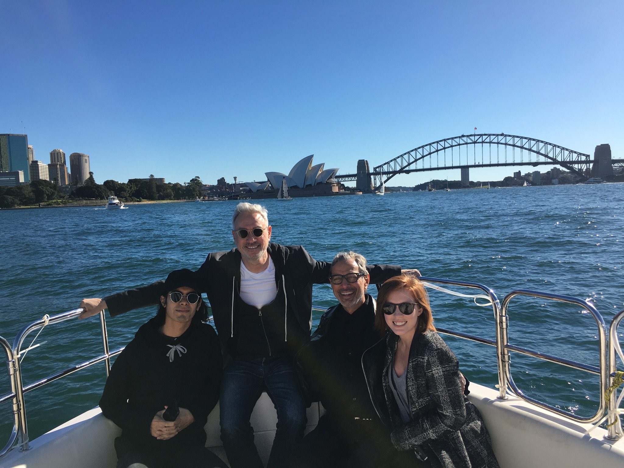 Roland, Jeff, Omar, and Jenna head to lunch in Sydney, Australia