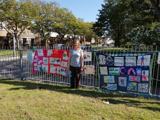 Outside the exhibition