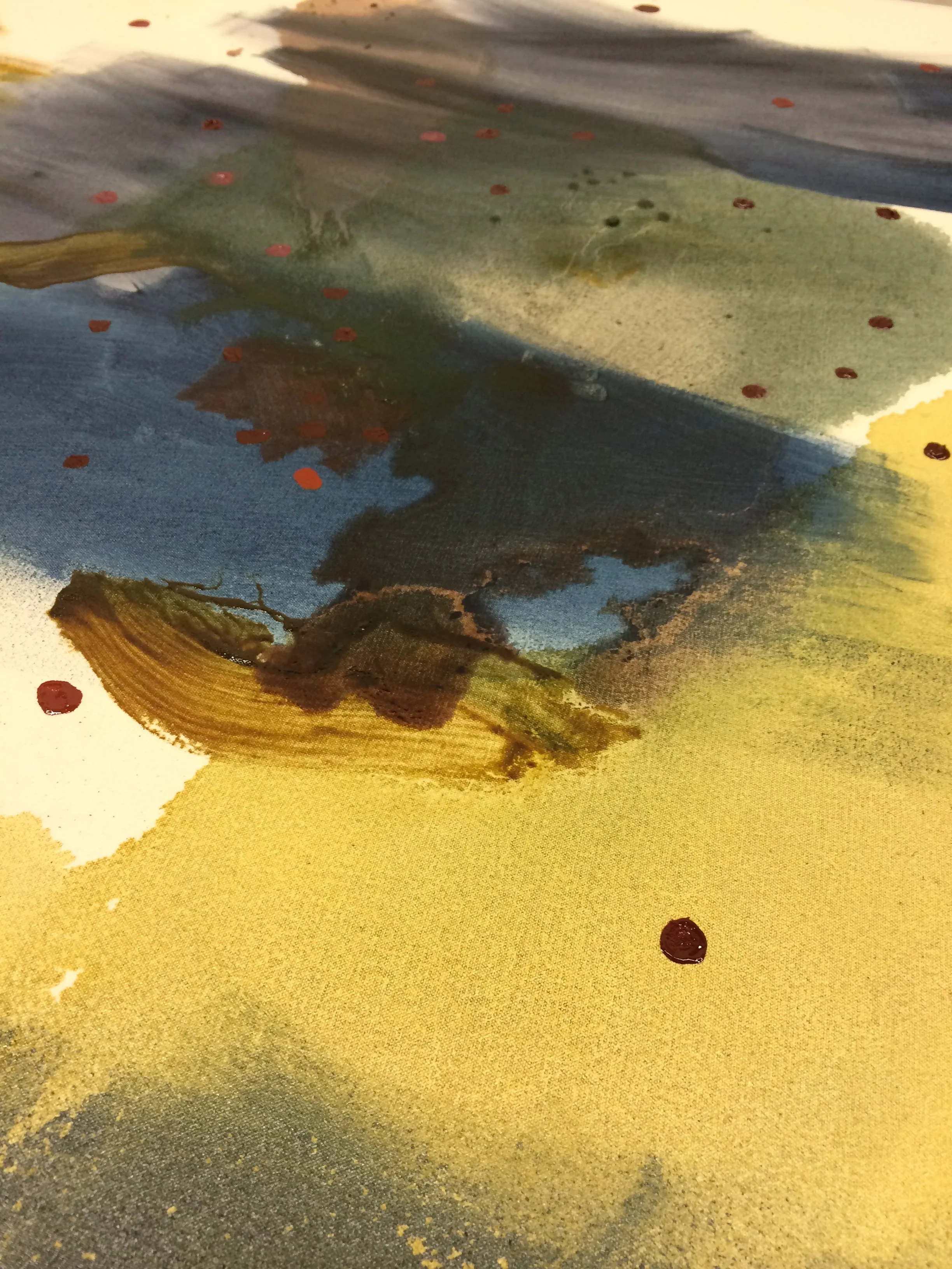 Photo: Nanea Lum, 2014, In progress painting Loa'a