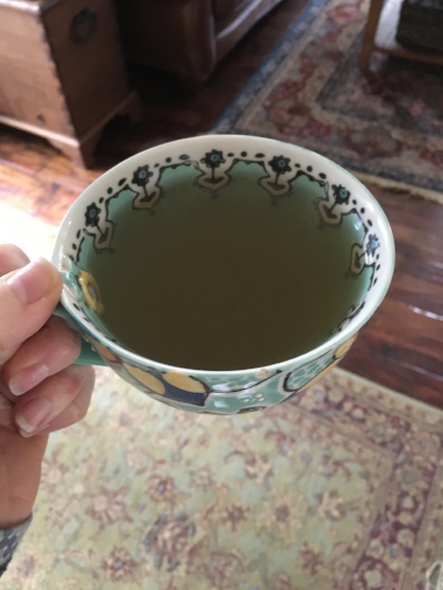 5pm Green tea with honey + Water