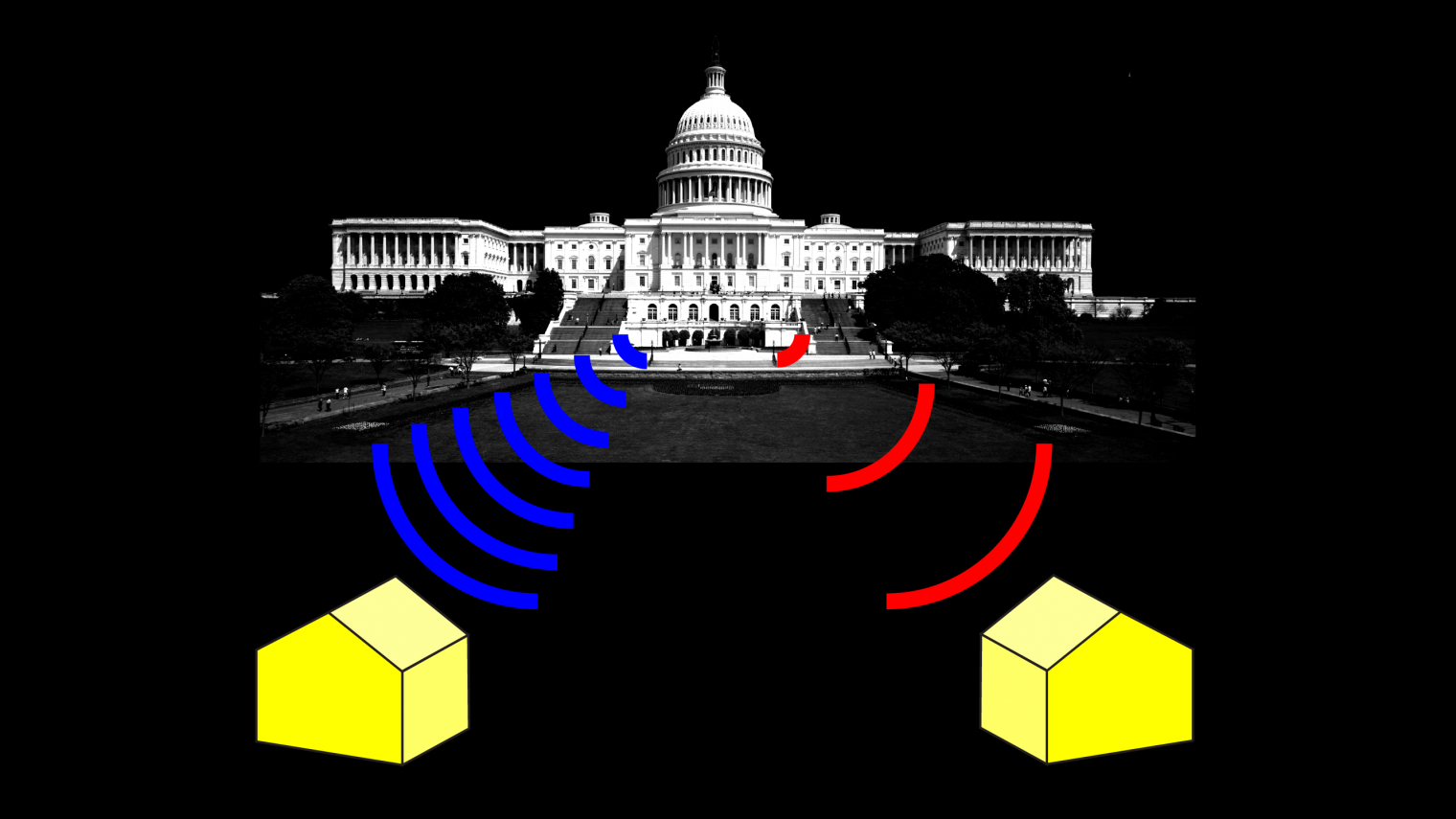 Illustration for MIT Technology Review "The FCC Is Hinting it Might Change its Rules to Hide America's Digital Divide