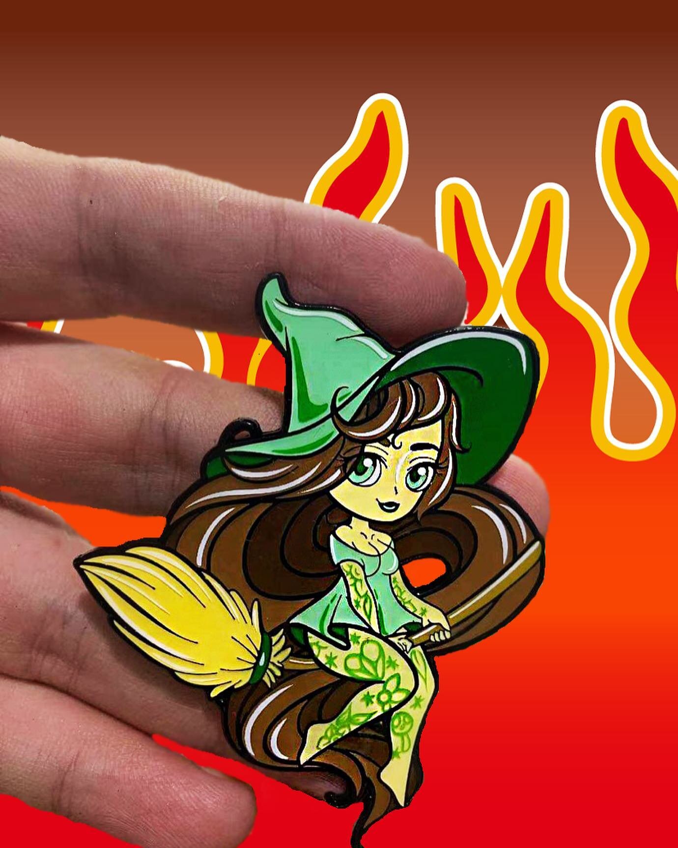 ✨✨ oooooh oooh witchy woman, see how high she flies✨✨ 

Just a quick appreciation for one  of my favorite sets of pins I did for one of my talented clients @pinchanted_arts 💕

These are soft enamel sprayed metal with an epoxy and lots of screen prin