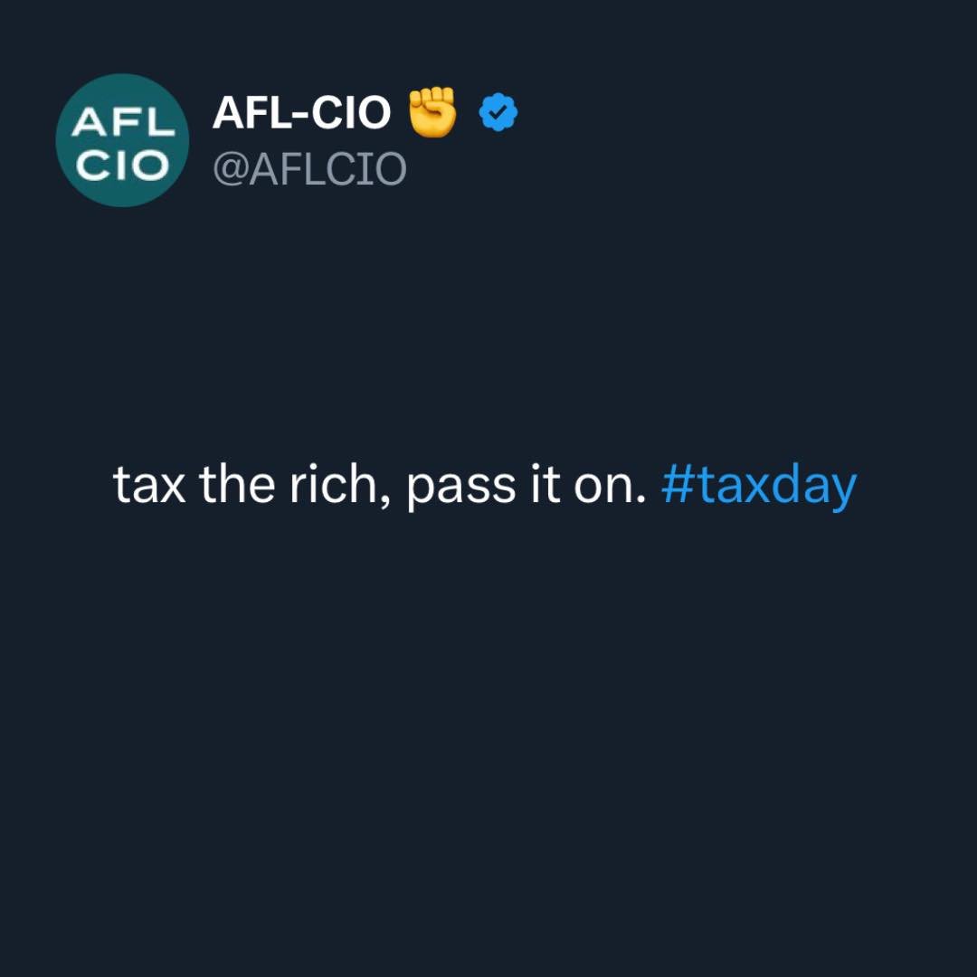 Pay your fair share.
#TaxDay