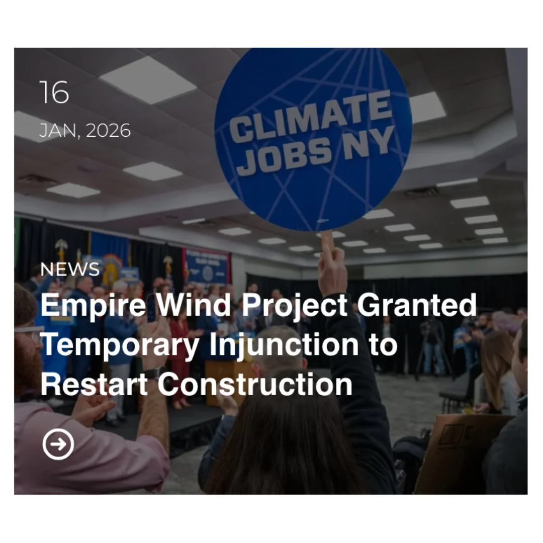 A federal judge yesterday issued a temporary injunction allowing Empire Wind, the offshore wind project off the coast of Long Island, to resume construction after the Trump administration abruptly suspended work there in late December.

Read more: ht