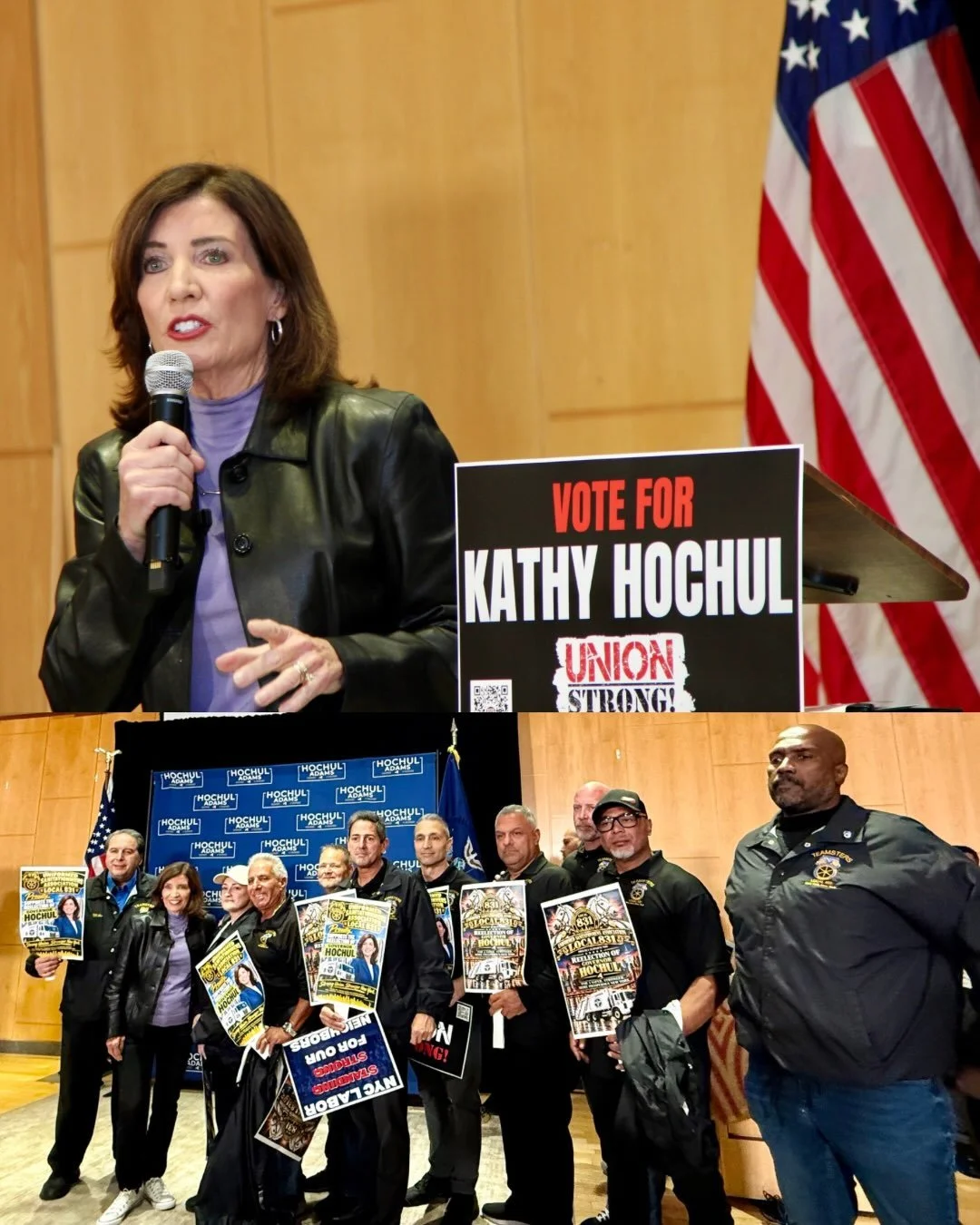 Today, unions from across New York City came together at Medgar Evers College in Brooklyn to show our support for statewide leaders on the ballot this year and kick off a canvass to talk with fellow working New Yorkers about the importance of making 