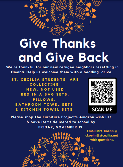 St. Cecilia Student Service Project "Give Thanks and Give Back"