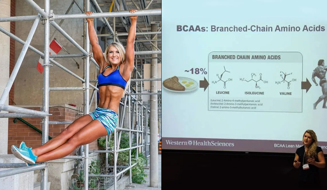Competitive bodybuilder, trainer, and former Western student Alicia MacDougall hanging out and presenting her MSc research on Branched Chain Amino Acids in the context of bodybuilding. Alicia has competed 3 times at the regional level, 3 times at the provincial level, and is now nationally qualified! 