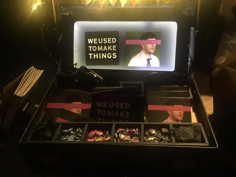 The WUTMT Merchandise Suitcase. This thing has retractable legs and lights!!! 