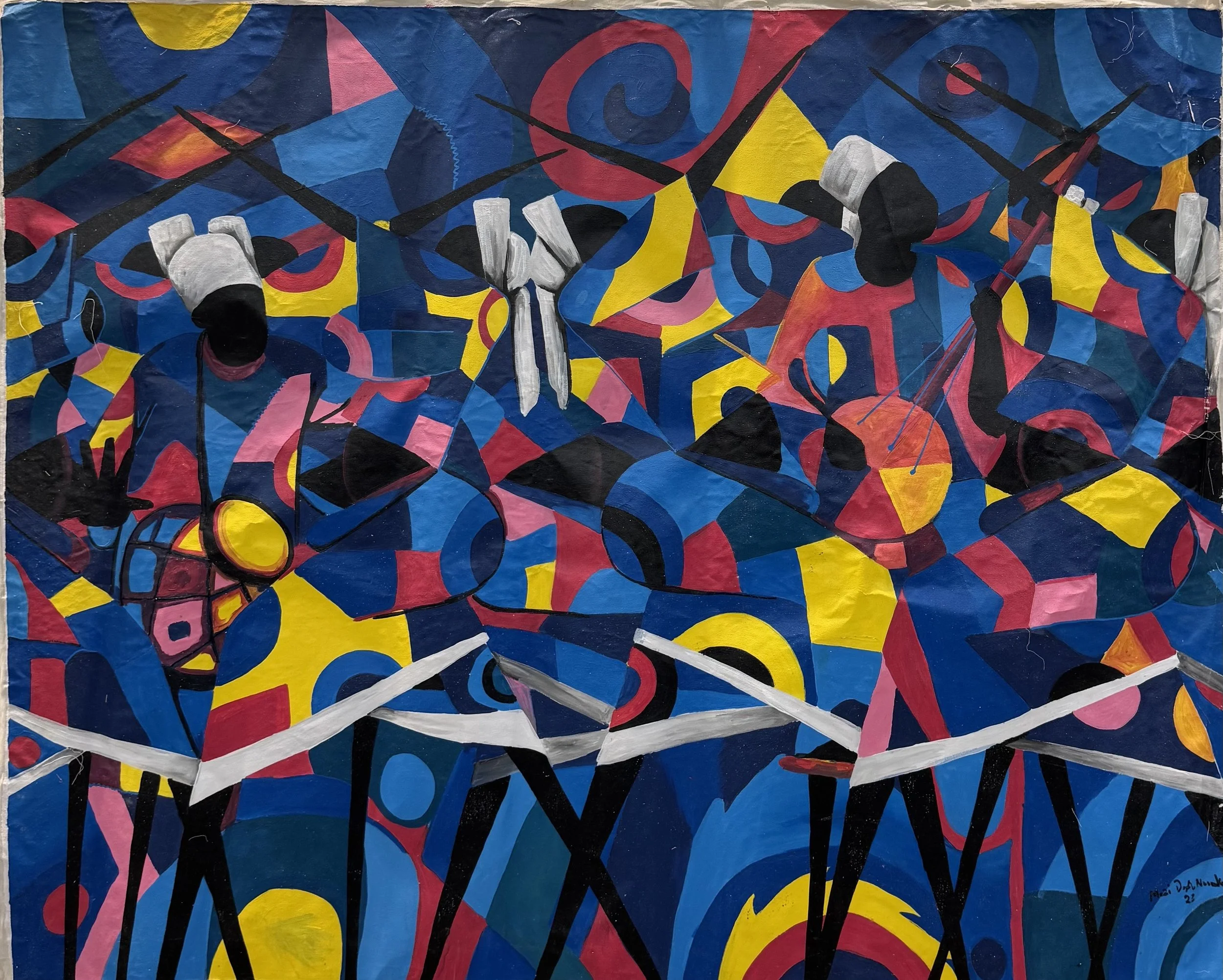 Celebration in Motion, by Mazi Nwankwo, Acrylic on canvas, 2022, 48", $2750