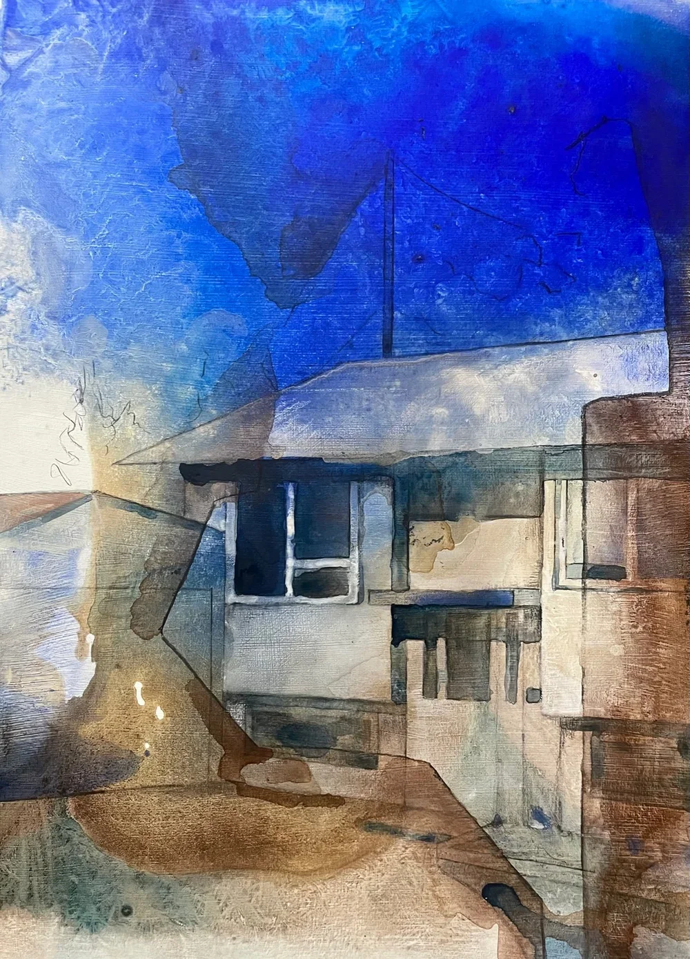 All the Homes I Have Lived In-Caragana, 2020, mixed media with acrylic, 28x20", $395