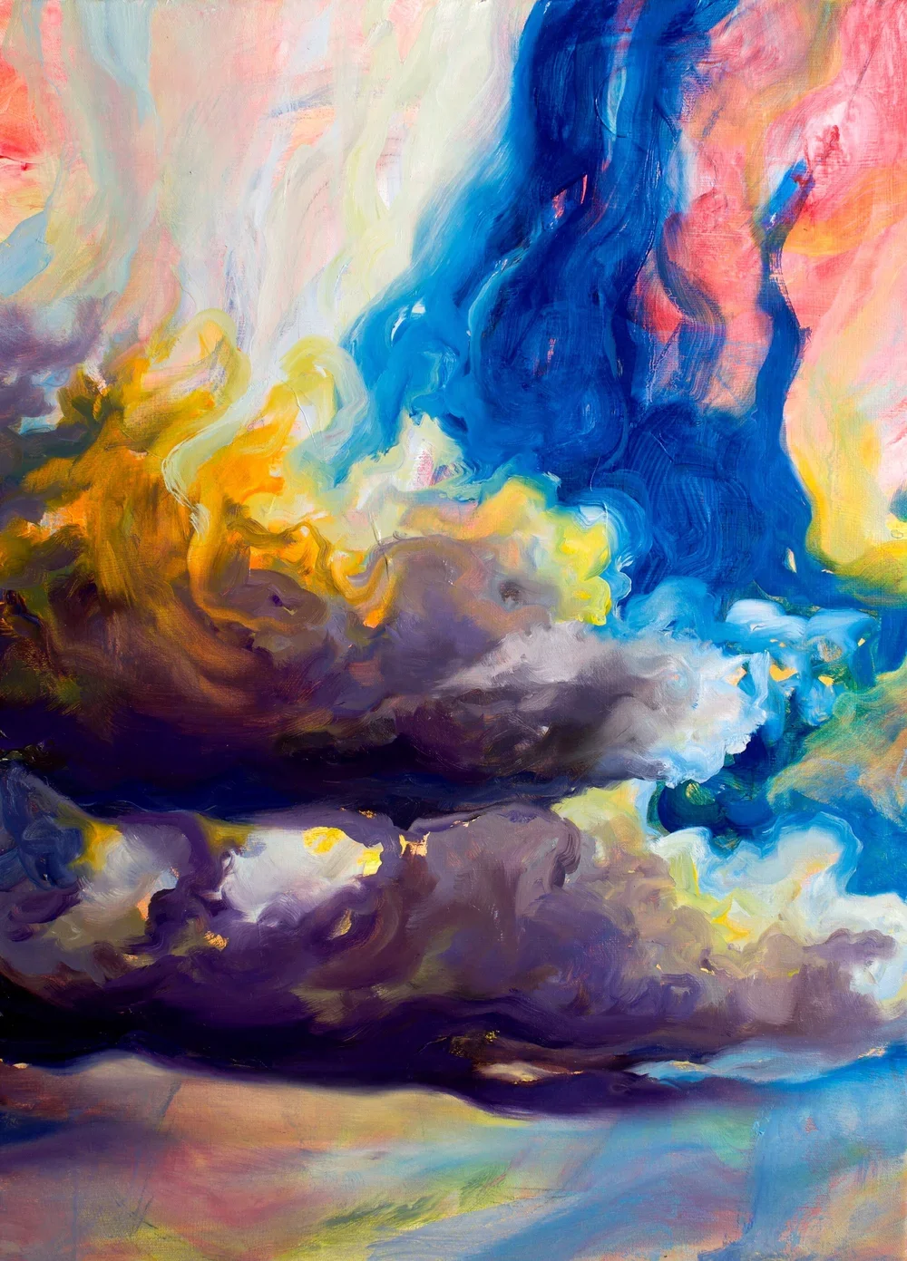 Skies Near and Far, mixed media and oil paint, 28x20", $375