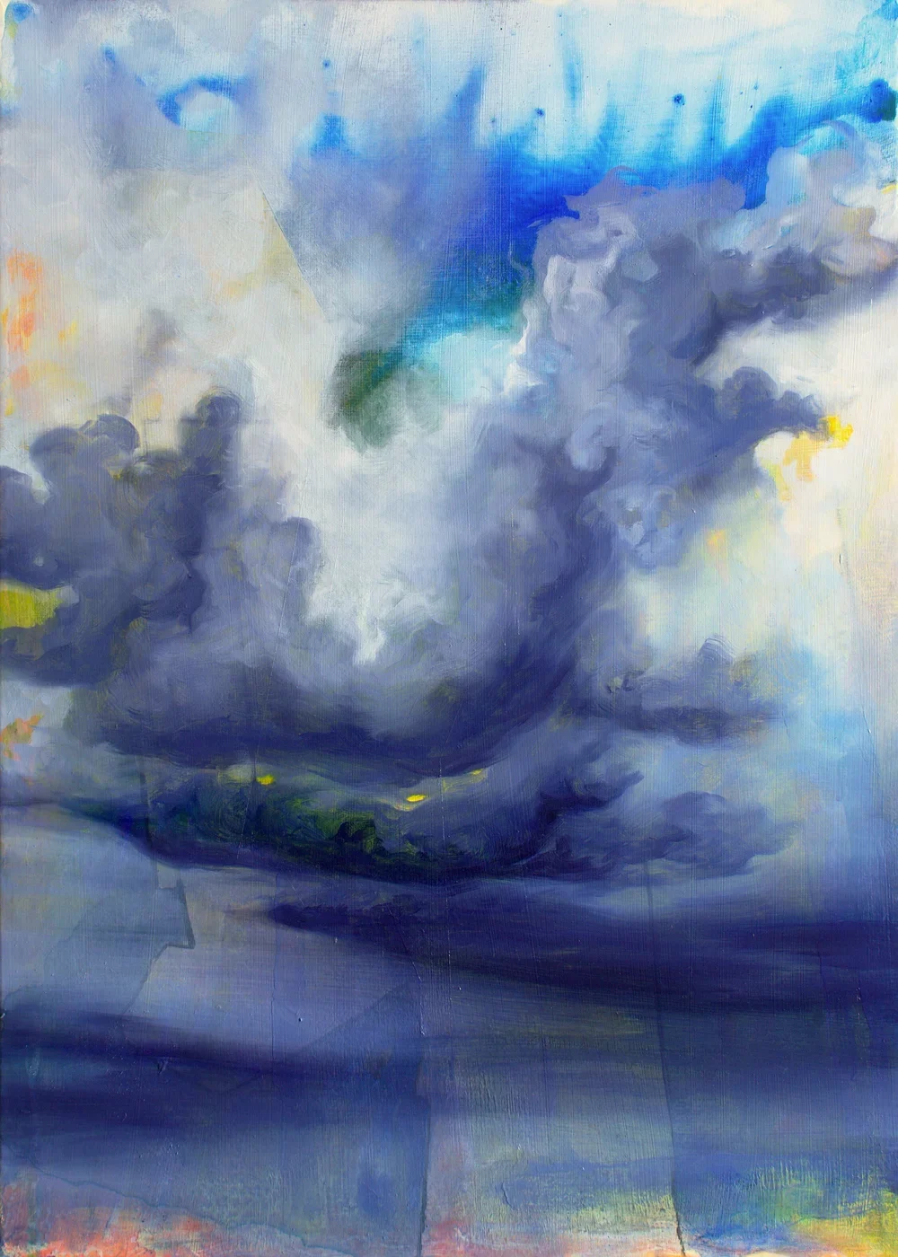 The Leaves Turned Colour and Rattled Between the Streets, 2020, mixed media with oil paint, 28x20", $375